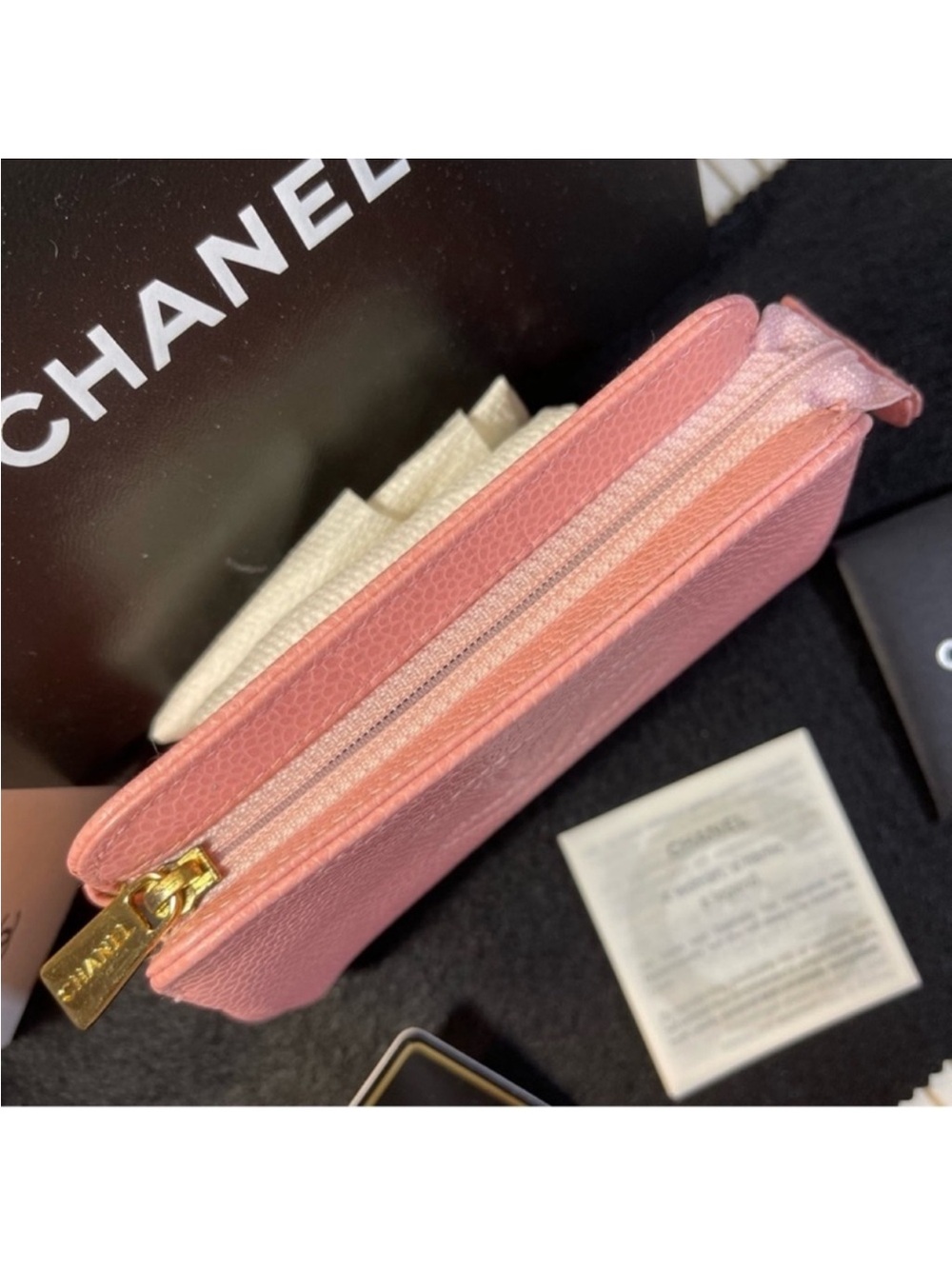 Pouch Chanel Caviar Leather Mini Pink Pouch - Picture 9 of 16